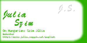 julia szim business card